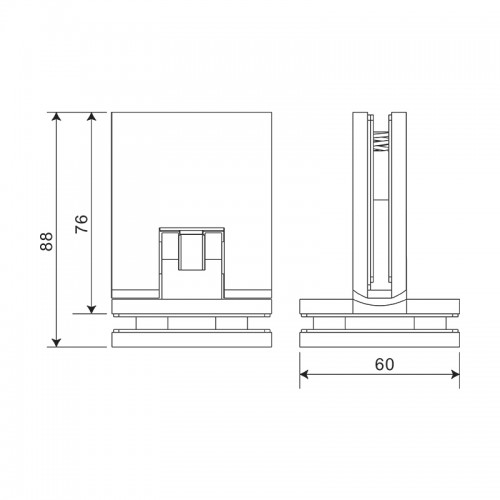 Glass to Glass 90° Shower Hinge (SHL-K3)