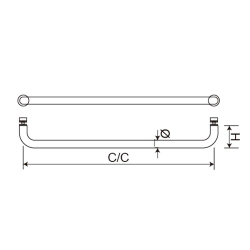 Round Corner SIngle-Sided Towel Bar (DH-800NB)