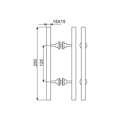 “H” Shape Rectangle Handle