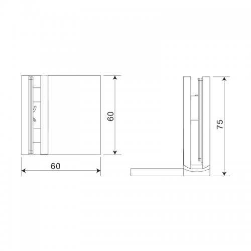 Glass to Wall L Shape 90° Shower Hinge (SHT-K3)
