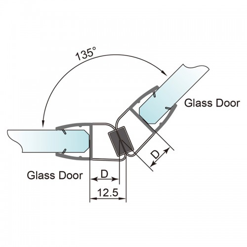 6-12mm Glass Door Golden Finished Magnetic PVC Seal (PS-9M-G)