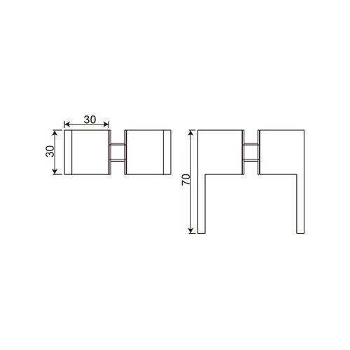 Brass Modern Style Rectangular Double Pull Knob (SK-56)
