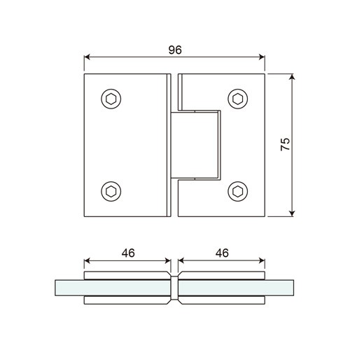 180° Double Sided Glass to Glass Shower Hinge (SH180-BS)