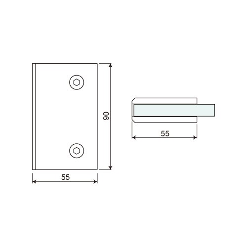 Glass to Wall Fix Bracket