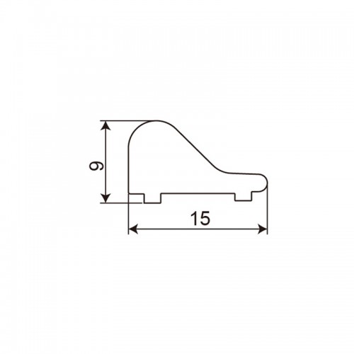 15mm Glass Door Aluminium Threshold Seal (PS-135)