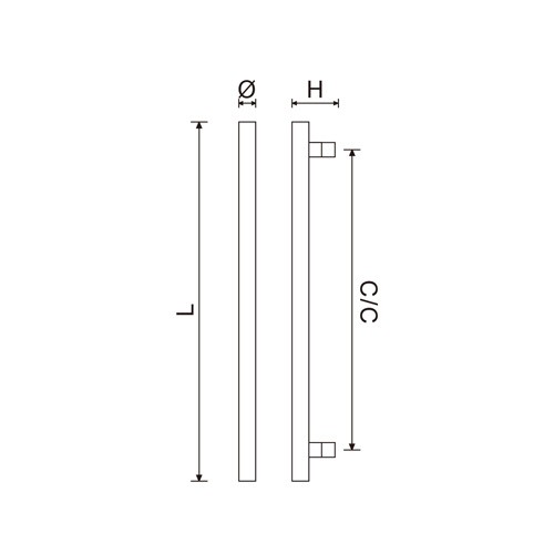 H Shape Cylinder Glass Door Pull Handle (DH-02)