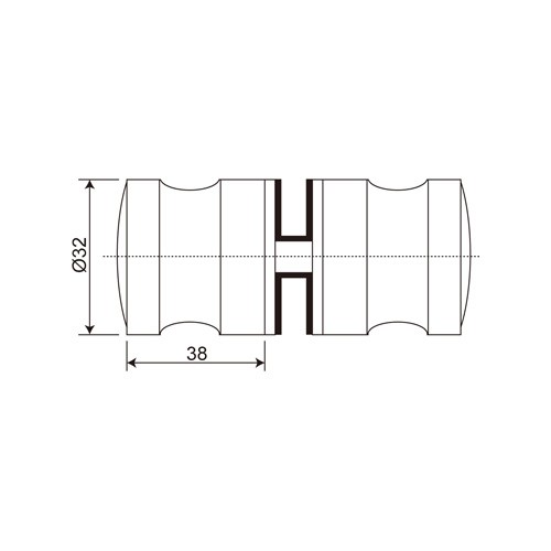 Brass Classic Style Round Double Pull Knob (SK-08)