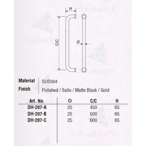 Round Corner Cylinder Glass Door Pull Handle