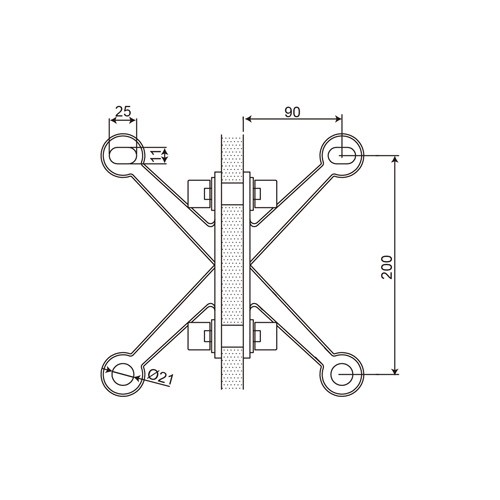 S200 Series 4 Arms Glass Spider Fittings