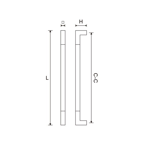 H Shape Rectangle Glass Door Pull Handle (DH-99W)
