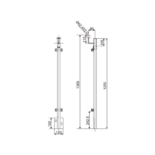 Rectangle Shape Glass Handrail