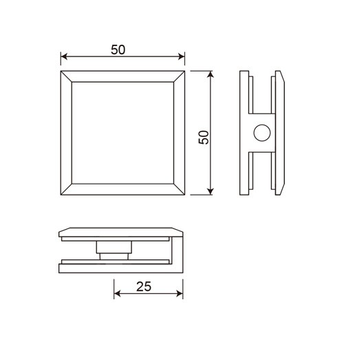 Wall Mount 90° Fixed Bracket (GC00-C1)
