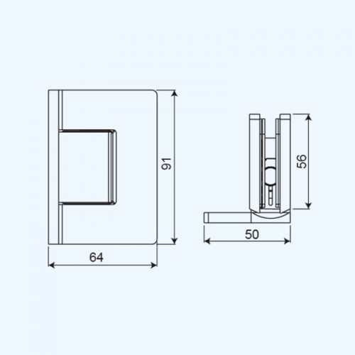 Glass to Wall L Shape 90° Shower Hinge (SHT-A3-ADC)
