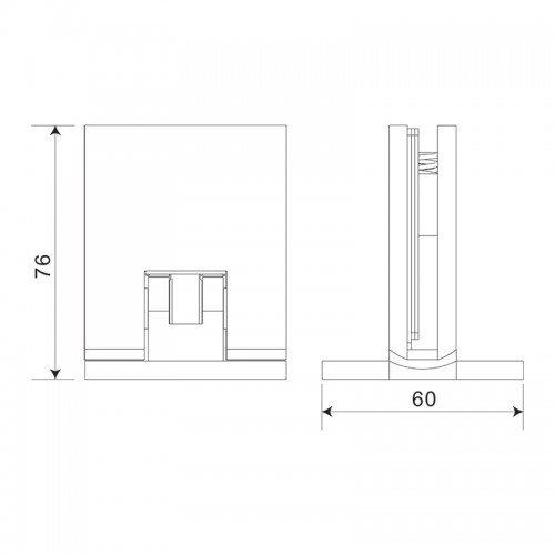 Glass to Wall T Shape 90° Shower Hinge (SHT-K)