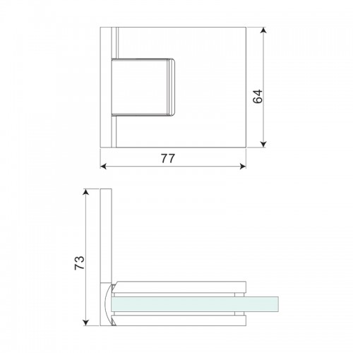 Glass to Wall L Shape 90° Shower Hinge (SHT-L3)