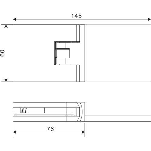 Glass to Wall 180° Shower Hinge
