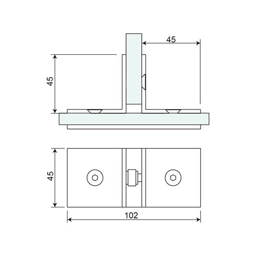 Glass to Glass Three Way Fixed Bracket