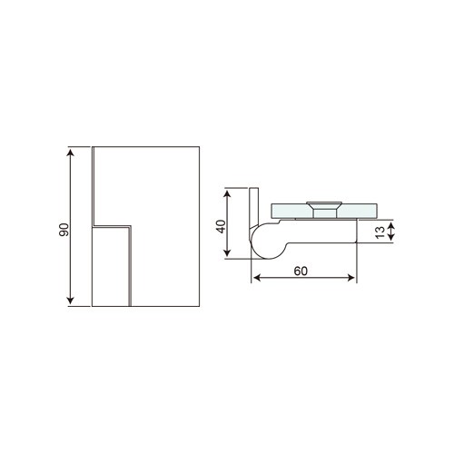 Wall Mount Offset Back Plate Rectangular Self Rising Hinge (SHL-Q-LR)