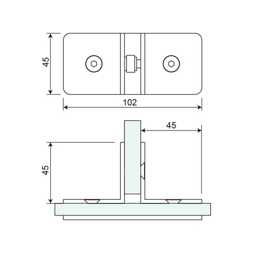 Wall Mount Three-Way Glass to Glass Fixed Bracket