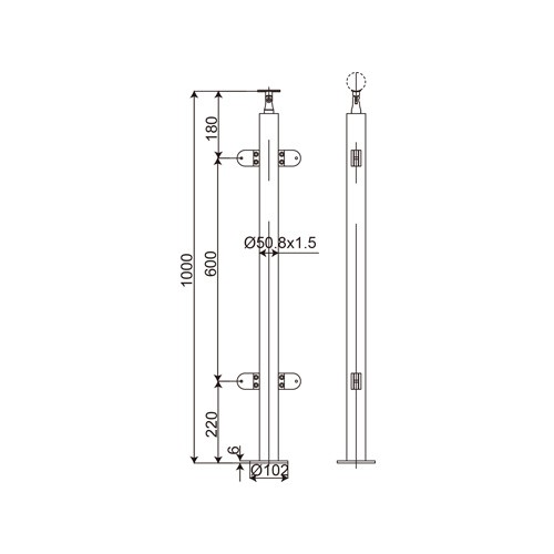 Cylinder Shape Glass Handrail (ST-005)