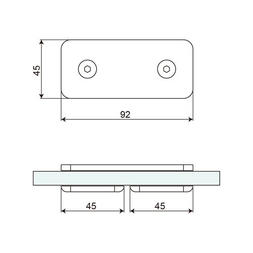 Double Sided 180° Glass to Glass Fixed Bracket (GC180-C2)