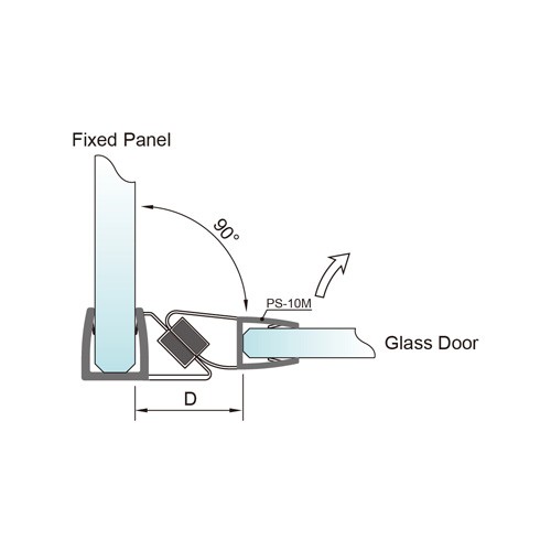 8-10mm Glass Door Magnetic PVC Seal - No Glue Required (PS-56M)
