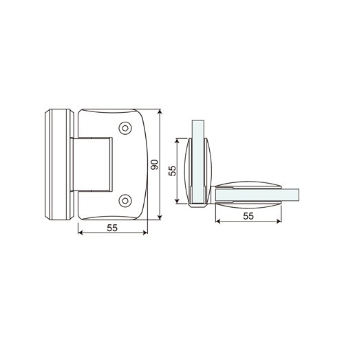 90° Glass to Glass Shower Hinge (SHL-J)