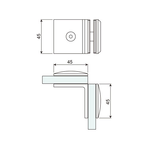 Double Sided 90° Glass to Glass Fixed Bracket (GC90-D2)