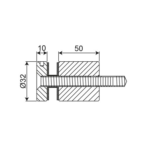 Stainless Steel Cylindrical Shape Glass Standoff (SFC-209)