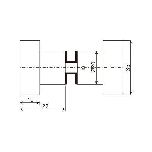 Brass Modern Style Rectangular Double Pull Knob (SK-39)
