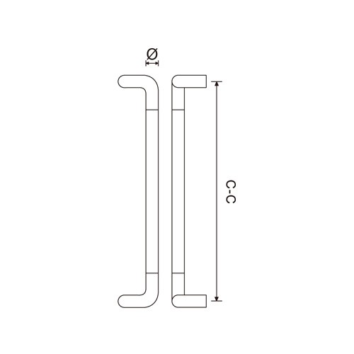 Double Glass Door Pull Handle