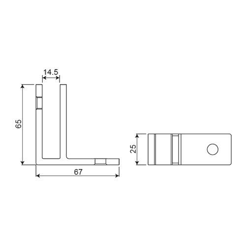 Connector (Glass to Wall, 90°）