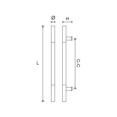 H Shape Cylinder Glass Door Pull Handle (DH-100W)
