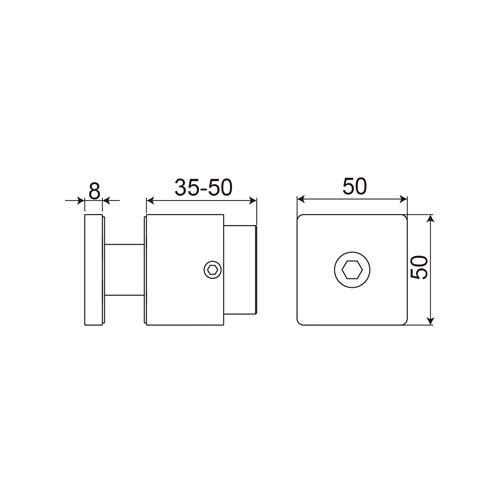 Stainless Steel Adjustable Square Shape Glass Standoff