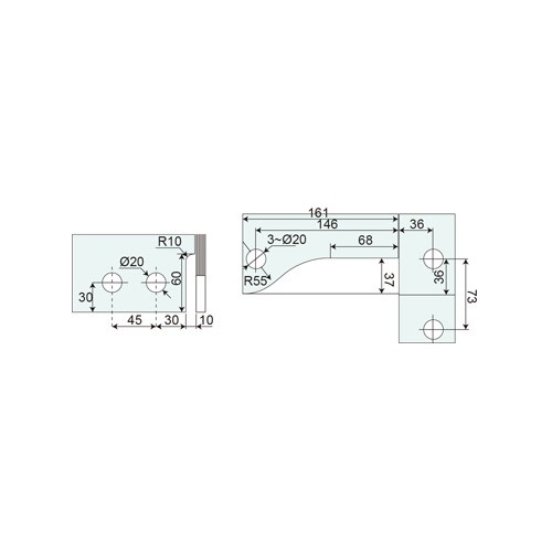 L Shape Patch Fitting (Left)