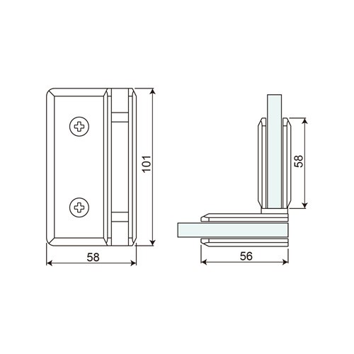 90° Glass to Glass Shower Hinge (SHL-CL)