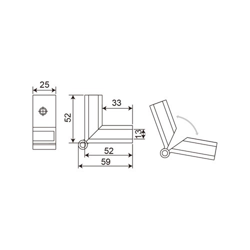 Adjustable Brass 90 to 180° Glass Shelf Clamp