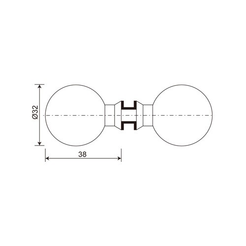 Brass Classic Style Round Double Pull Knob (SK-33)