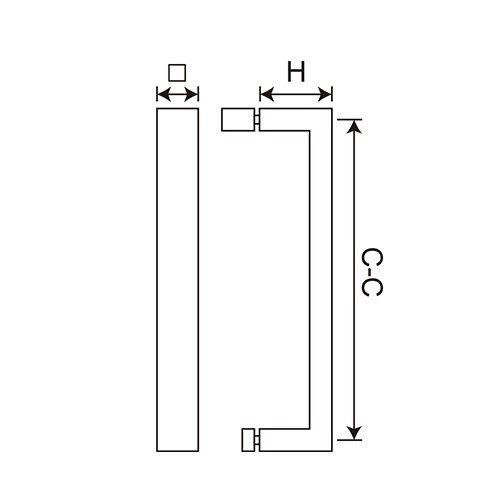 Rectangle Single Pull Handle