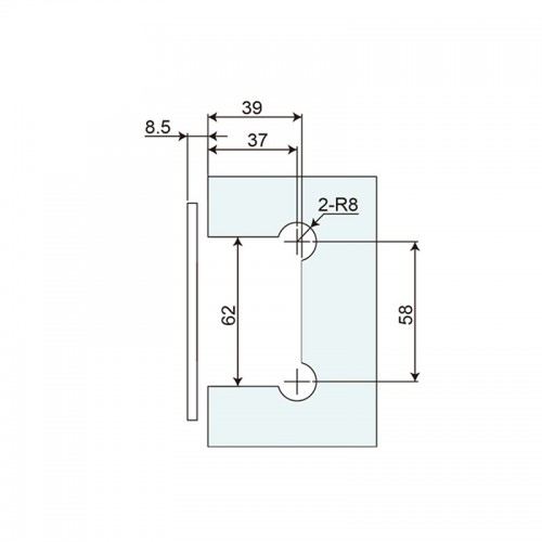 Glass to Wall L Shape 90° Shower Hinge (SHT-A3-ST)