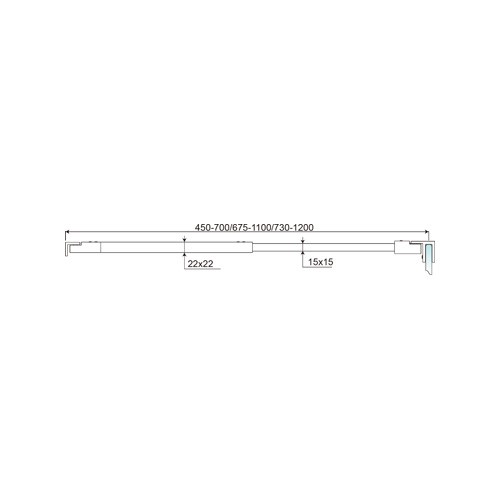 Rectangular Glass to Wall Stabilizer Bar (SR-108)