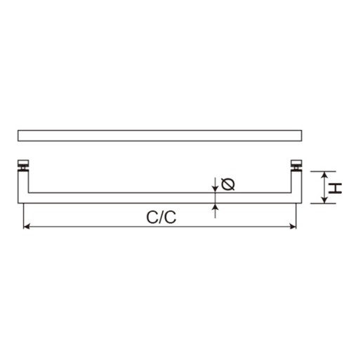 Square Corner Single-Sided Towel Bar (DH-800S)