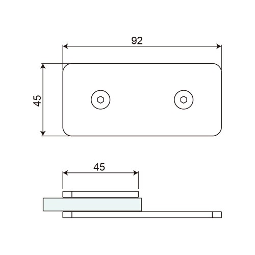 Wall Mount Glass to Wall 180° Fixed Bracket
