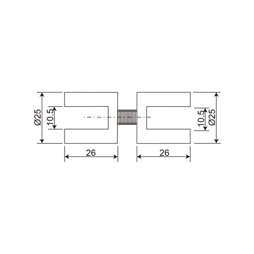Brass 180° Back to Back Shelf Bracket