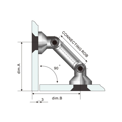 Glass to Glass Two Adjustable Directions Sides Connector