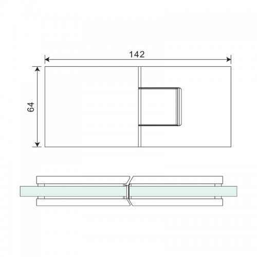 Glass to Glass 180° Shower Hinge (SH180-L)