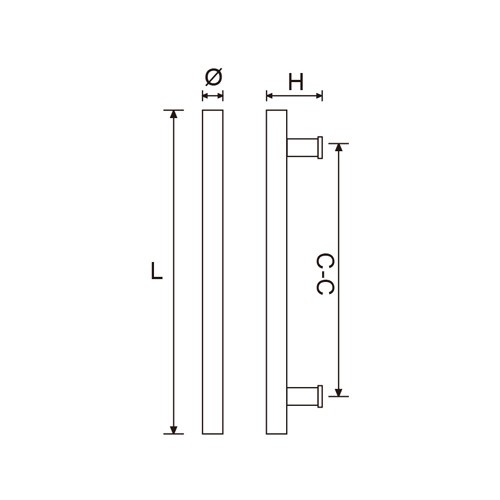 H Shape Cylinder Glass Door Pull Handle (DH-01)