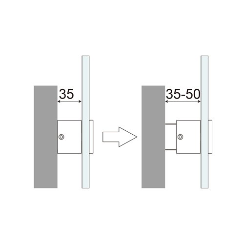 Stainless Steel Adjustable Square Shape Glass Standoff