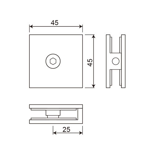 Wall Mount 90° Fixed Bracket (GC00-B1)
