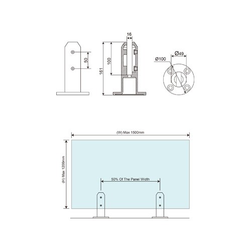 No Glass Cutout Short Cylinder Shape MINI Posts